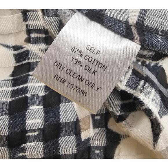 Italian Floral Plaid Print Burnout Silk blend layering shaket vest Curete 8 EUC# - Picture 4 of 7